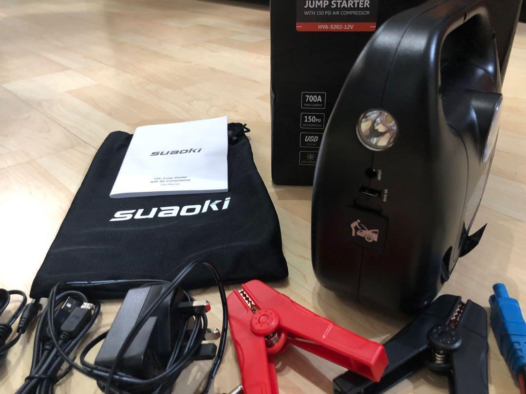 Suaoki jump starter with 150PSI air compressors , Car Accessories