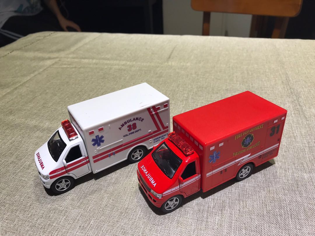 red ambulance toy