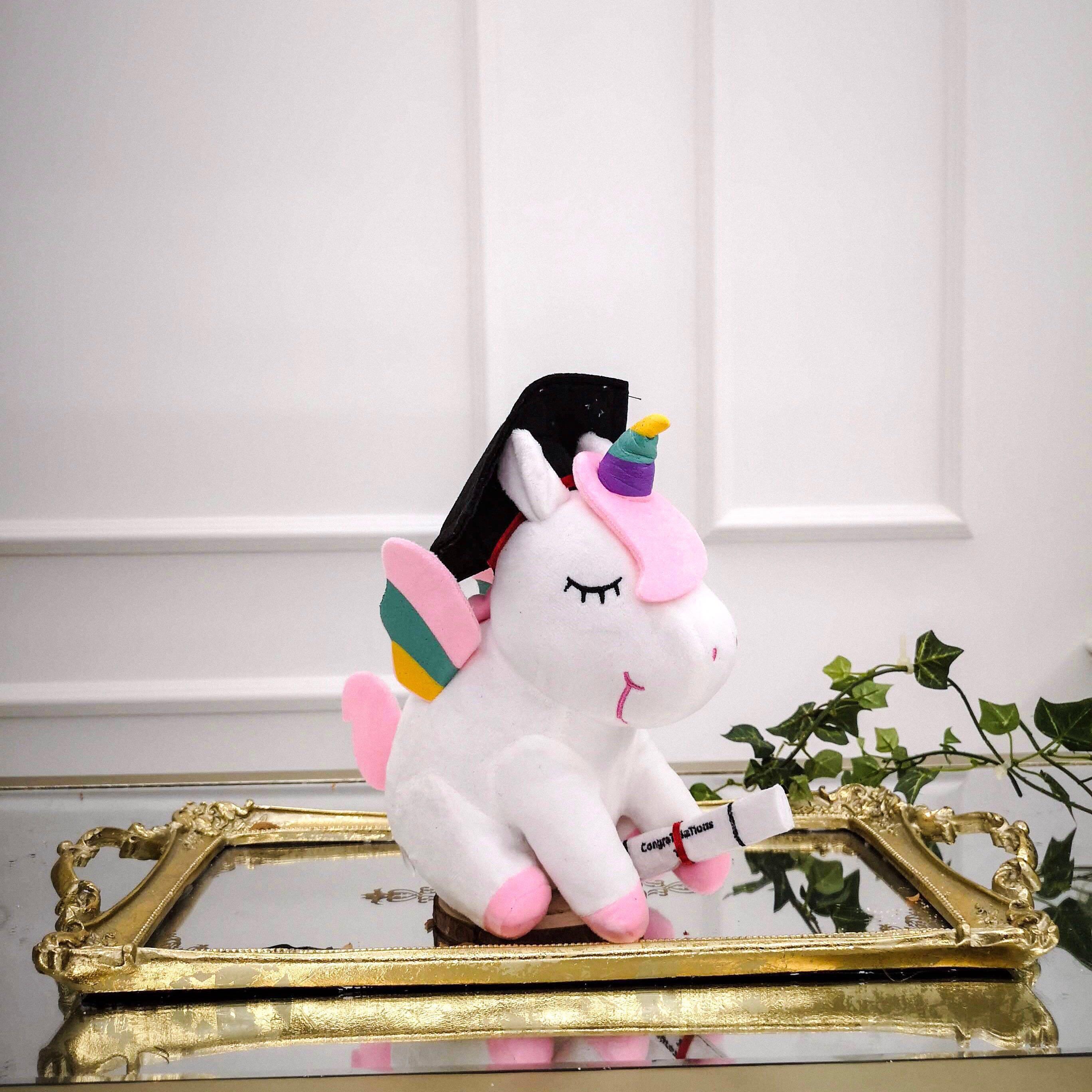 unicorn graduation plush