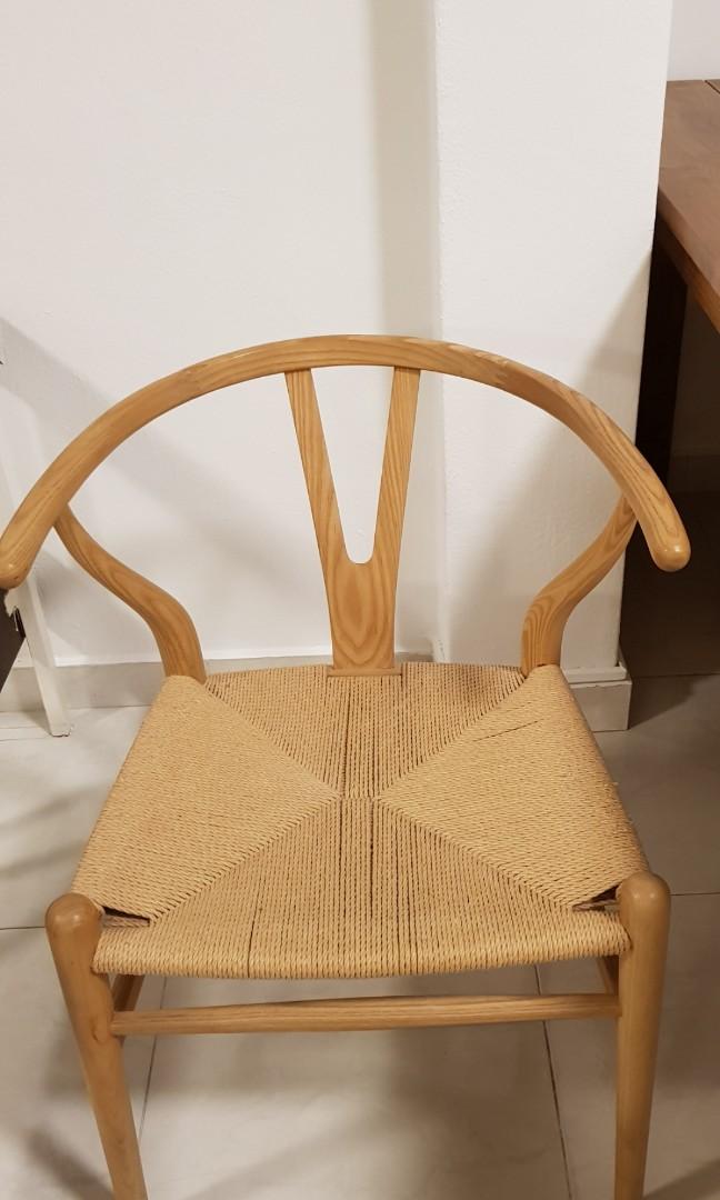Wishbone chair (replica), Furniture & Home Living, Furniture, Chairs on