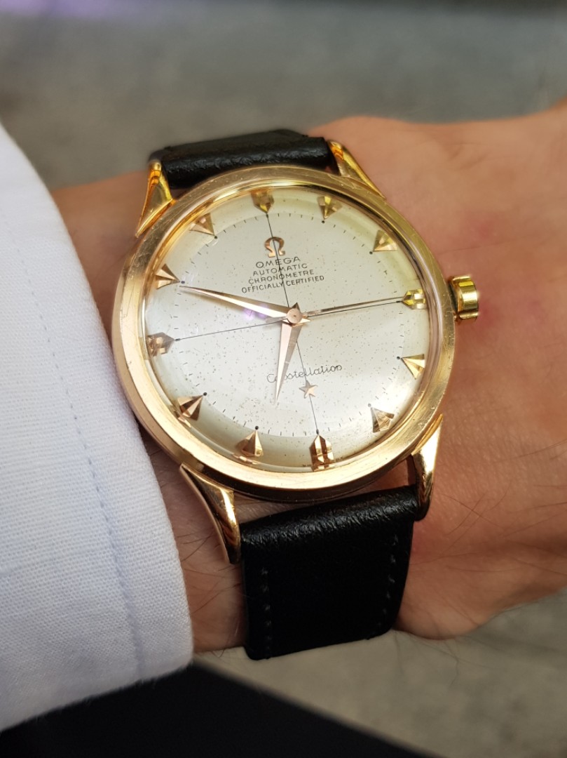1954 18k rose gold Omega Constellation crosshair arrowhead Luxury