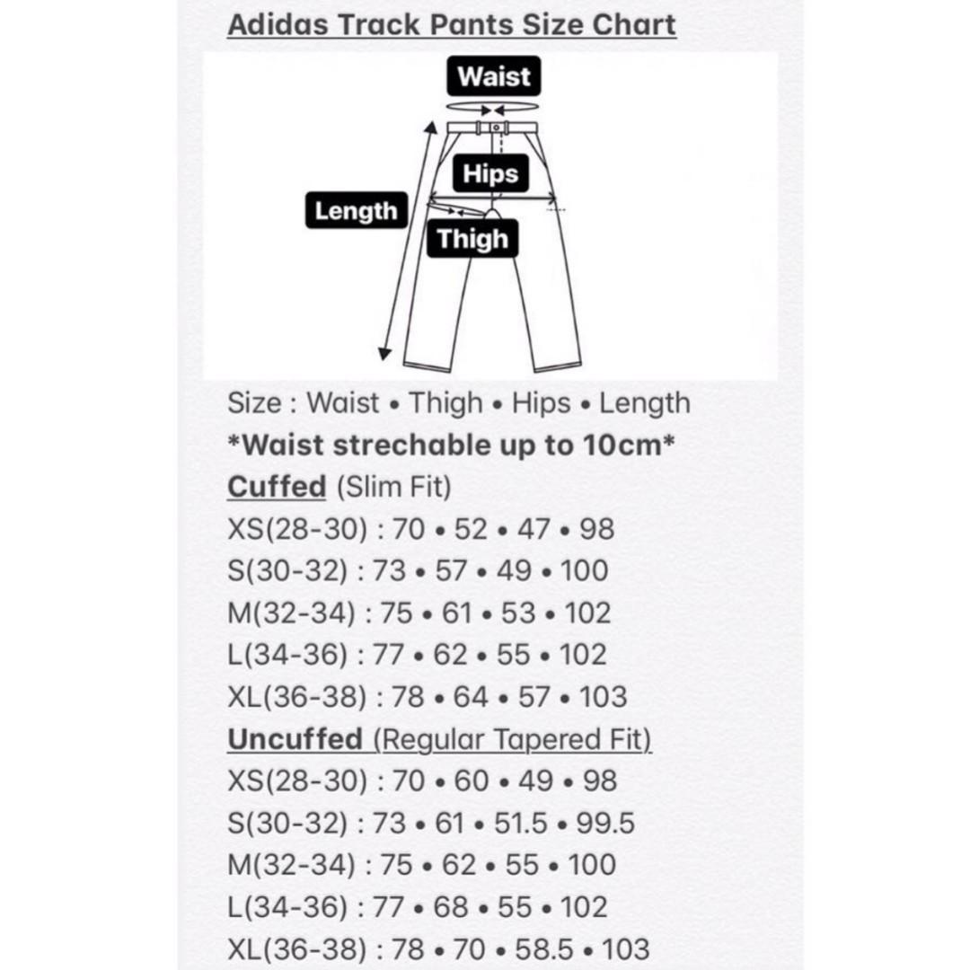 adidas jogger pants size chart