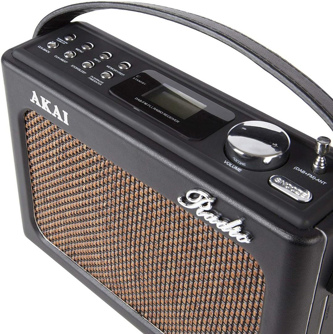 Akai A60016 Retro Bluetooth Wireless DAB Radio Black, TV & Home Appliances, TV & Entertainment