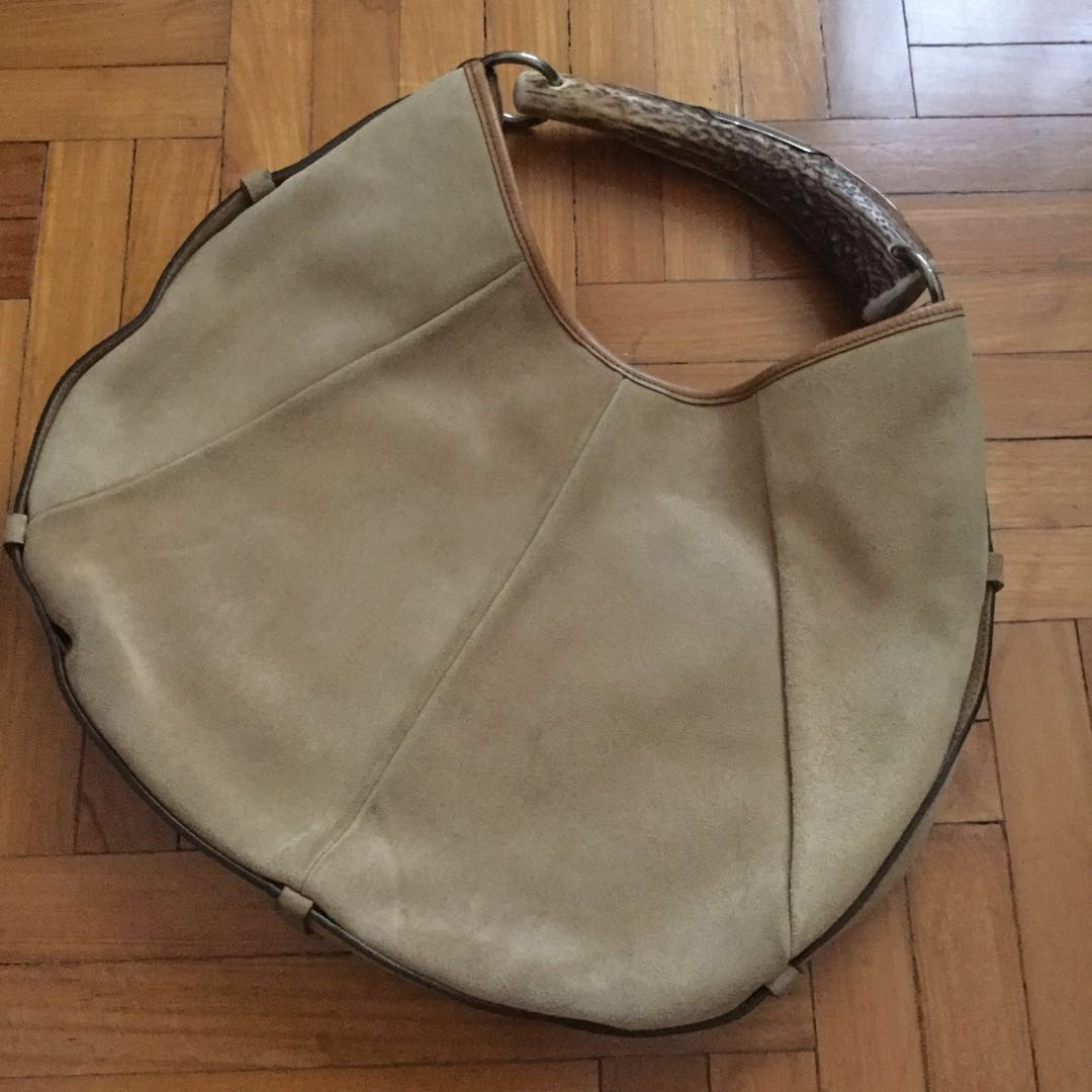 ysl tan suede bag