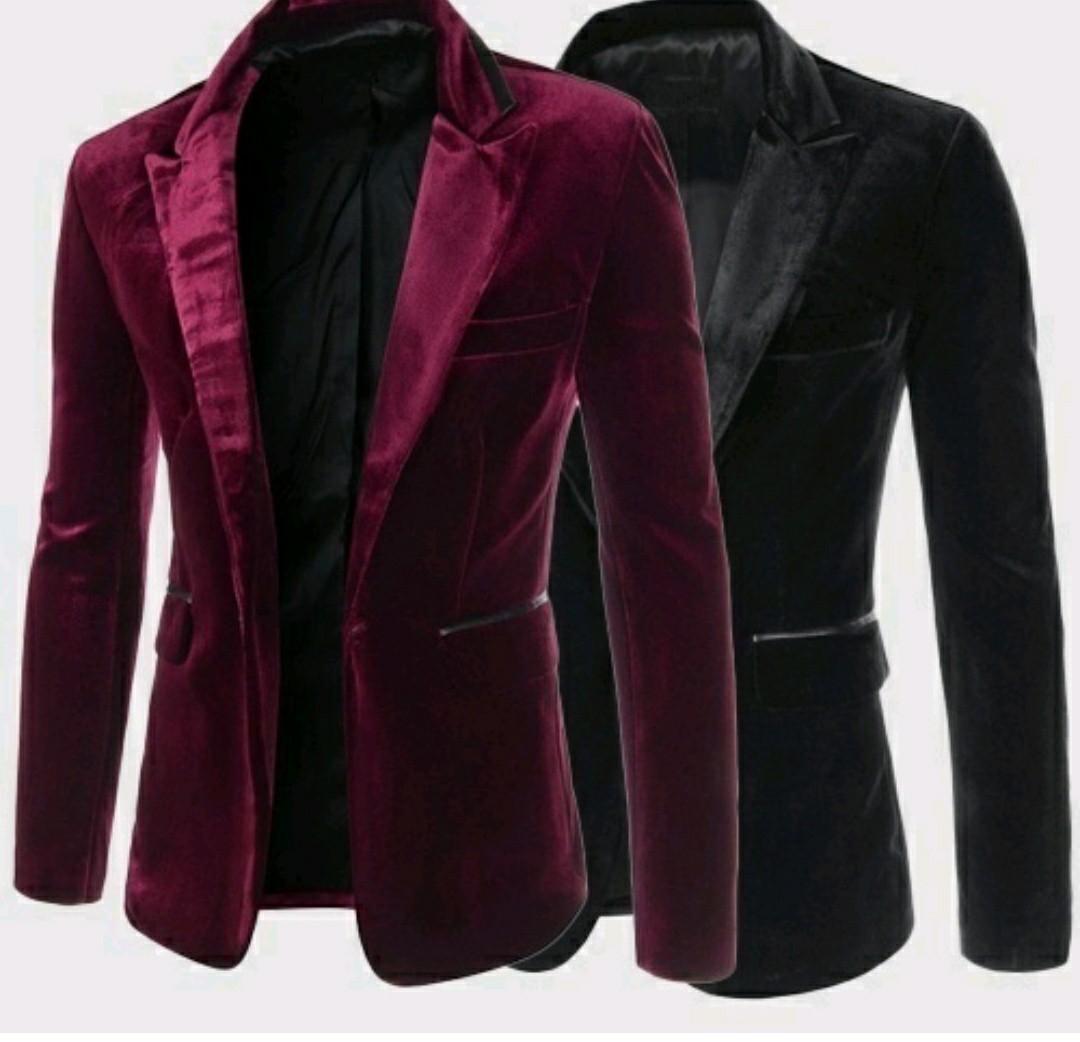 Dark red on sale velvet suit