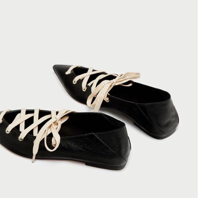 White lace up ballet flats online