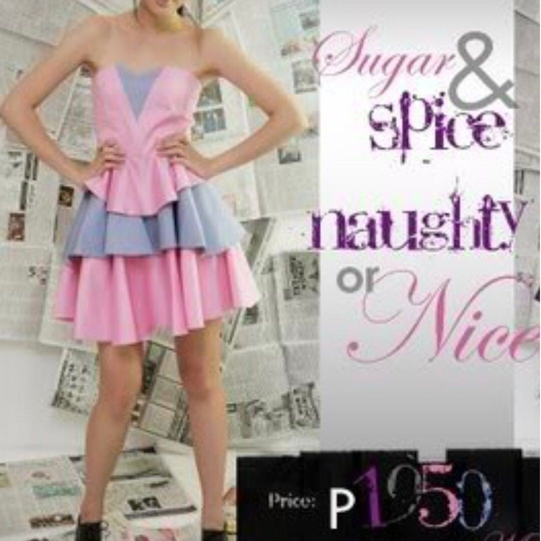 Coexist By Camille Co Pink Gray Tube Dress Cocktail Ballerina