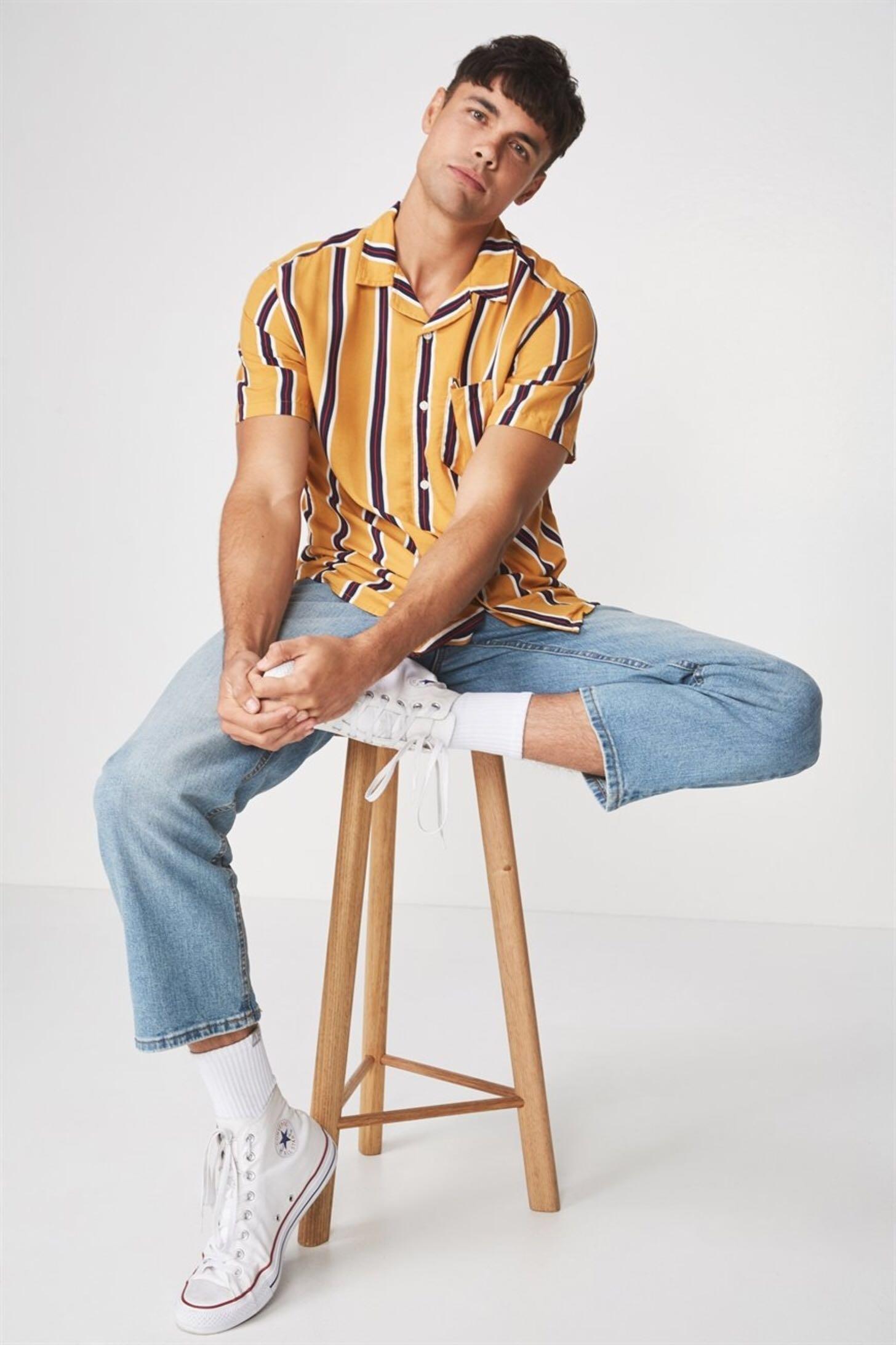 Cotton on yellow shirt