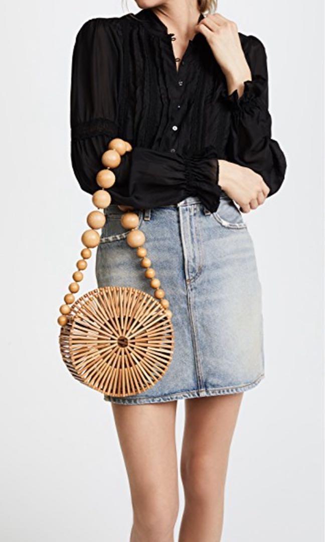 Cult gaia bamboo top circle bag