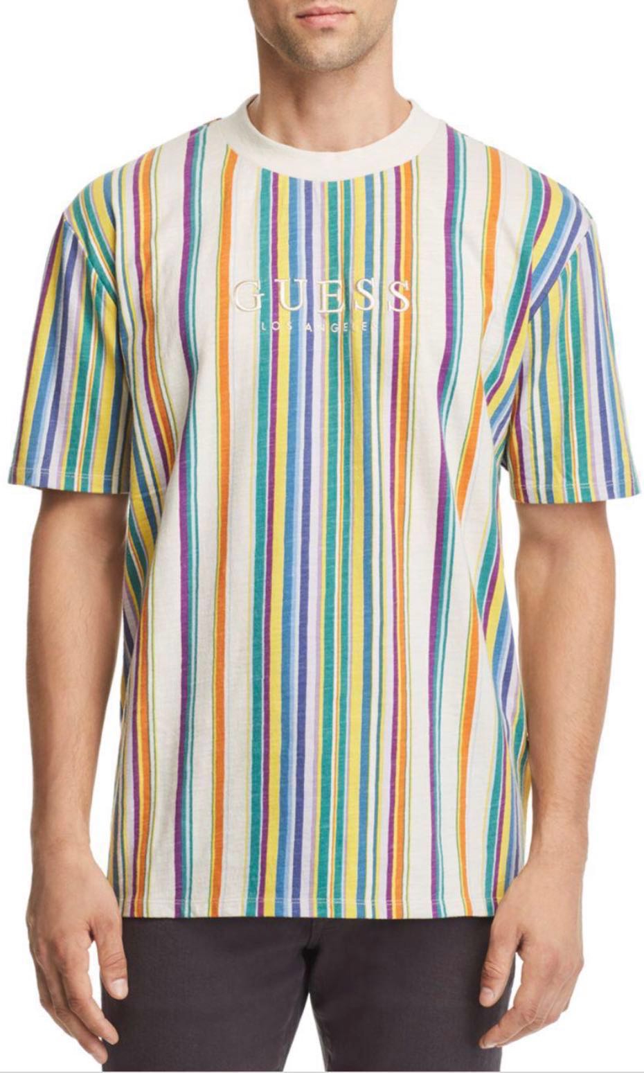 Guess Riviera Striped Tee Men s Fashion Tops Sets Tshirts