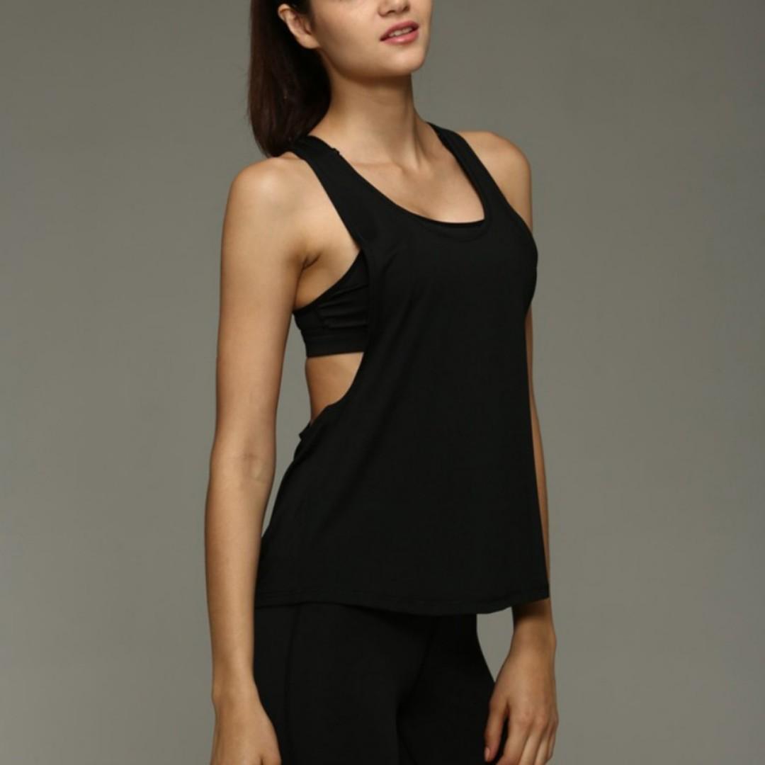 H Shape Loose Backless Yoga Vest Fitness Gym Clothing S L Fit