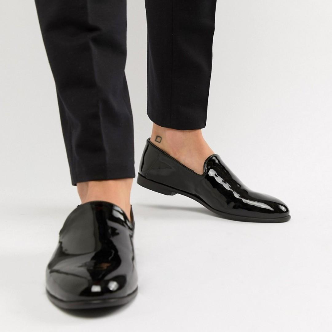 wide fit patent loafers