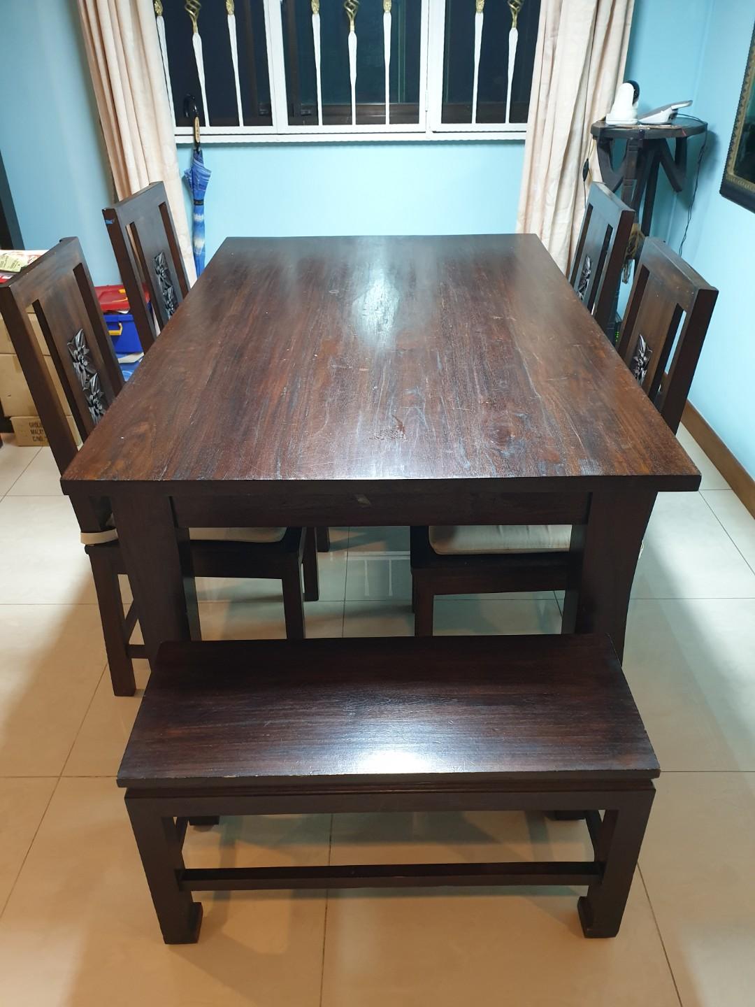 Moving House Sale Selling One Teak Dining Room Table Set Furniture Tables Chairs On Carousell