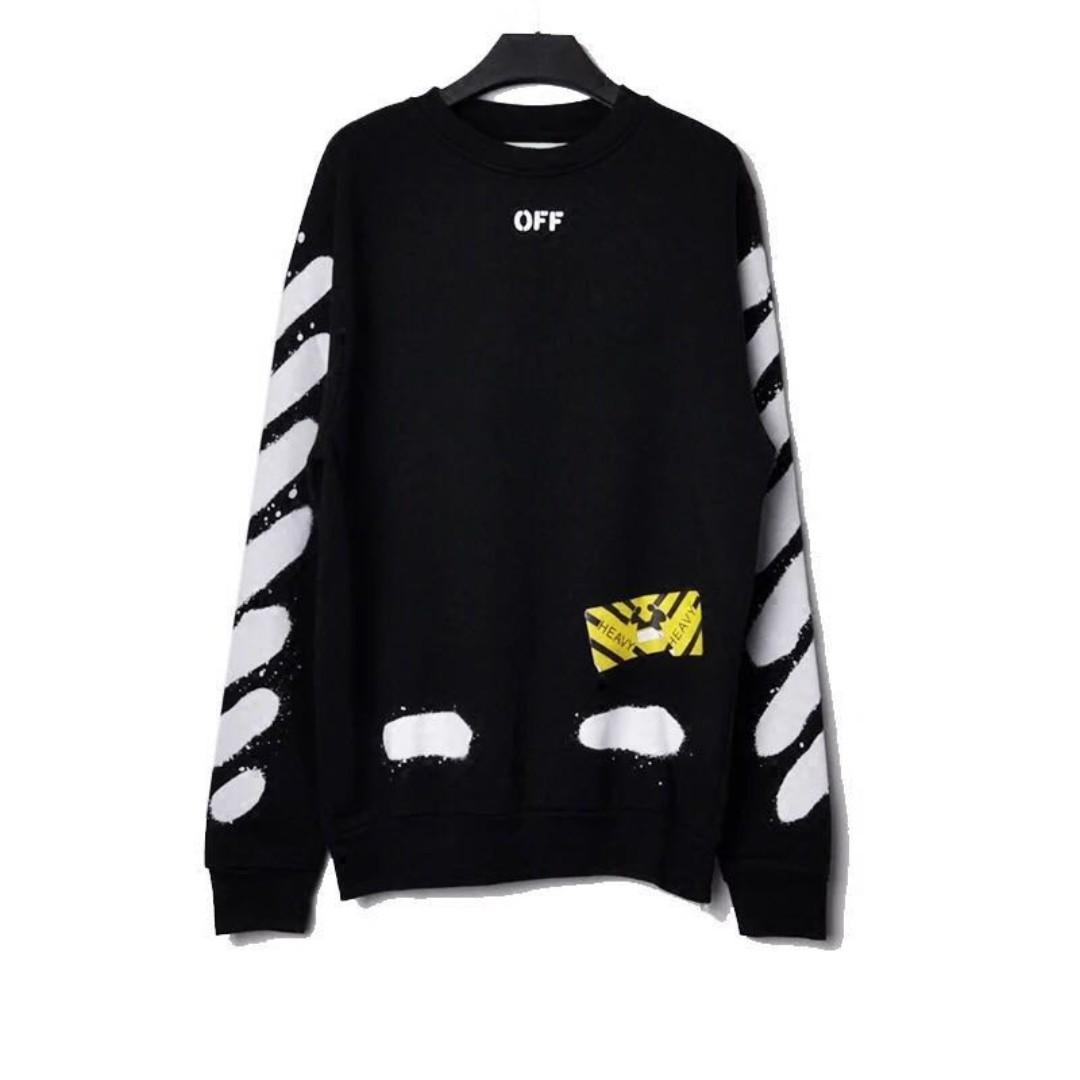 off white spray crewneck