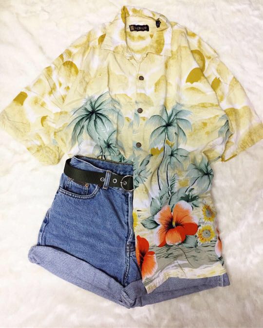Oversized Hawaiian Polo Women s Fashion Tops Shirts on Carousell