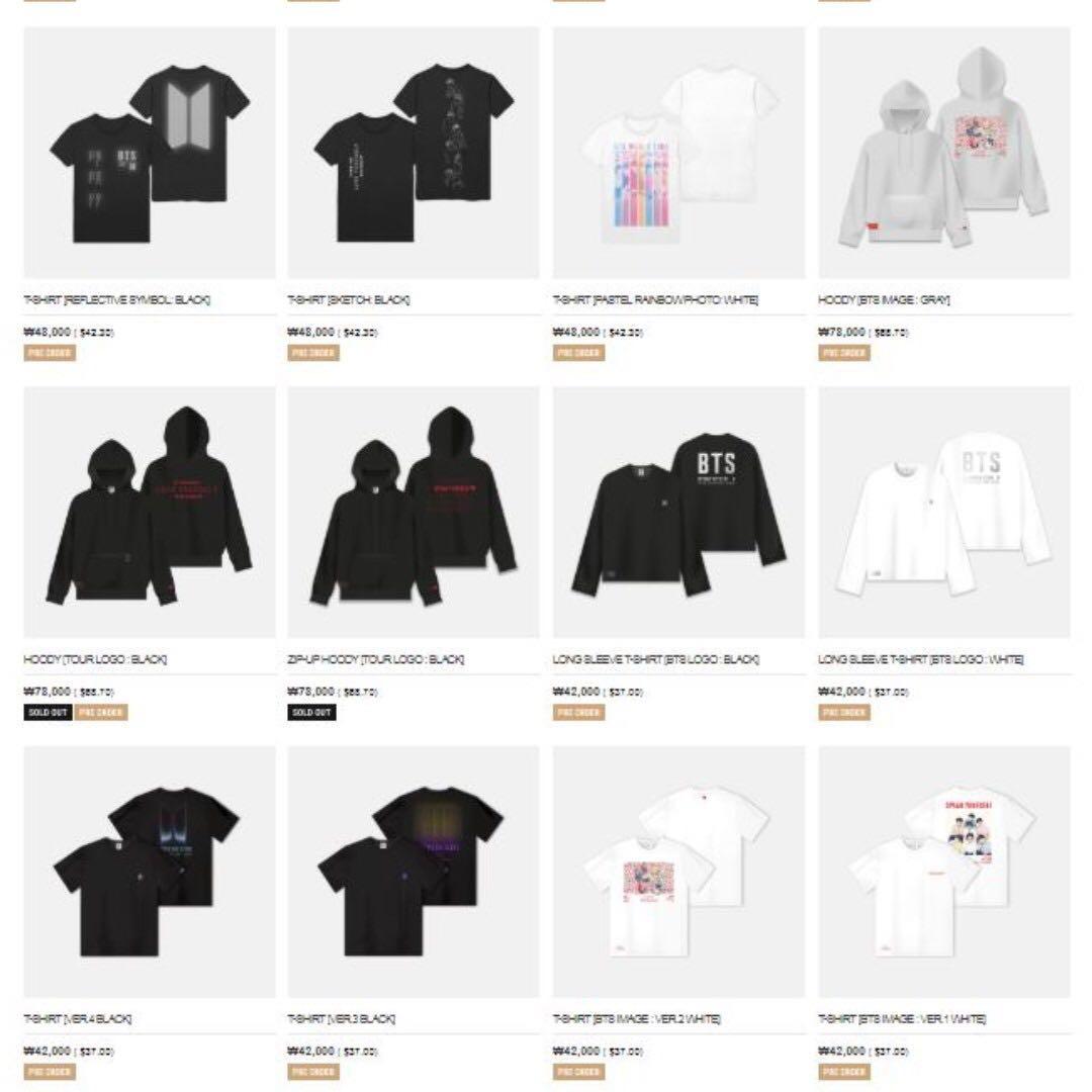 PREORDER BTS SPEAK YOURSELF TOUR MERCHANDISE CLOTHES