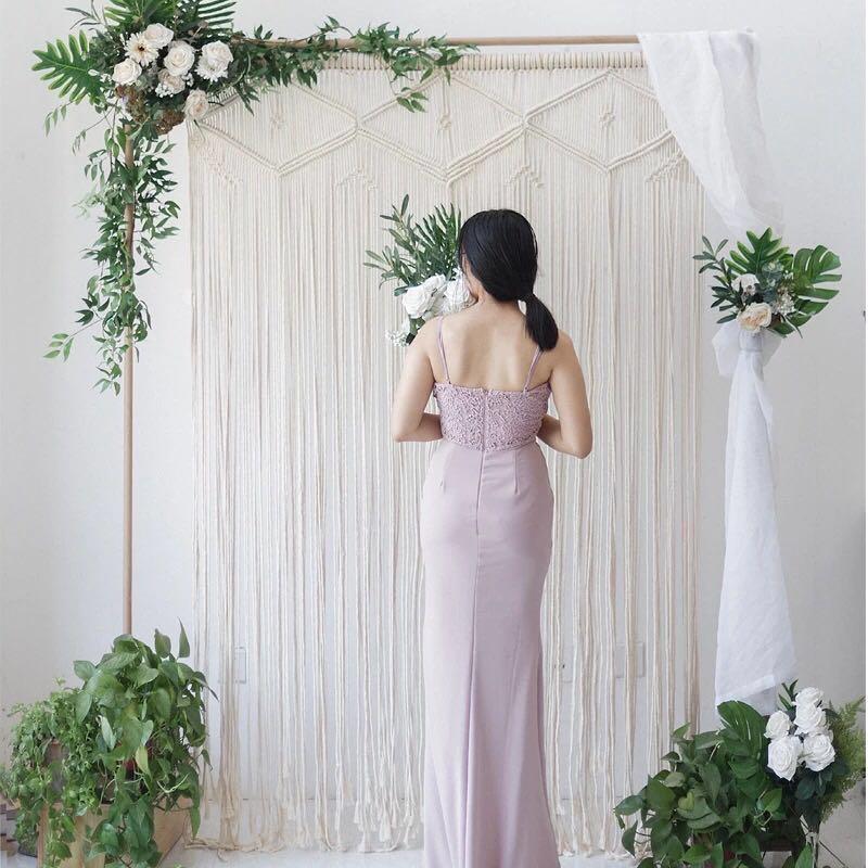 Rental Macrame Backdrop For Wedding Birthday Lifestyle Services Event Party Services On Carousell
