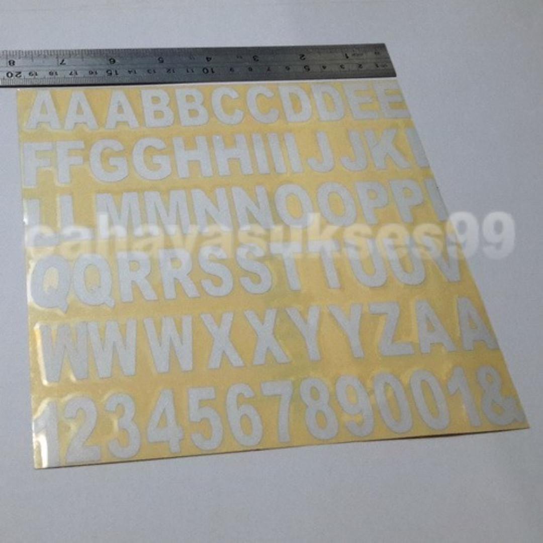 Sticker Cutting Huruf Alphabet Abjad PUTIH Font Besar A Sampai Z Plus ...