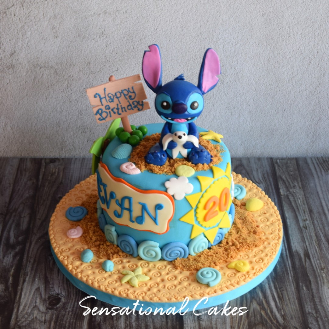 Stitch Summer Beach Theme Birthday Customized 3d Cake Singaporecake