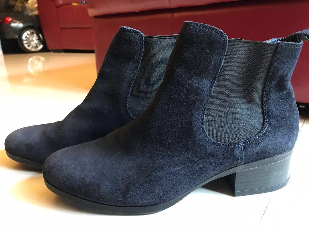 marks and spencer navy ankle boots