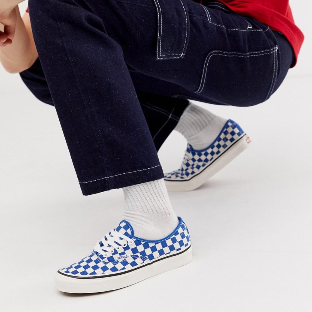 vans authentic checkerboard blue