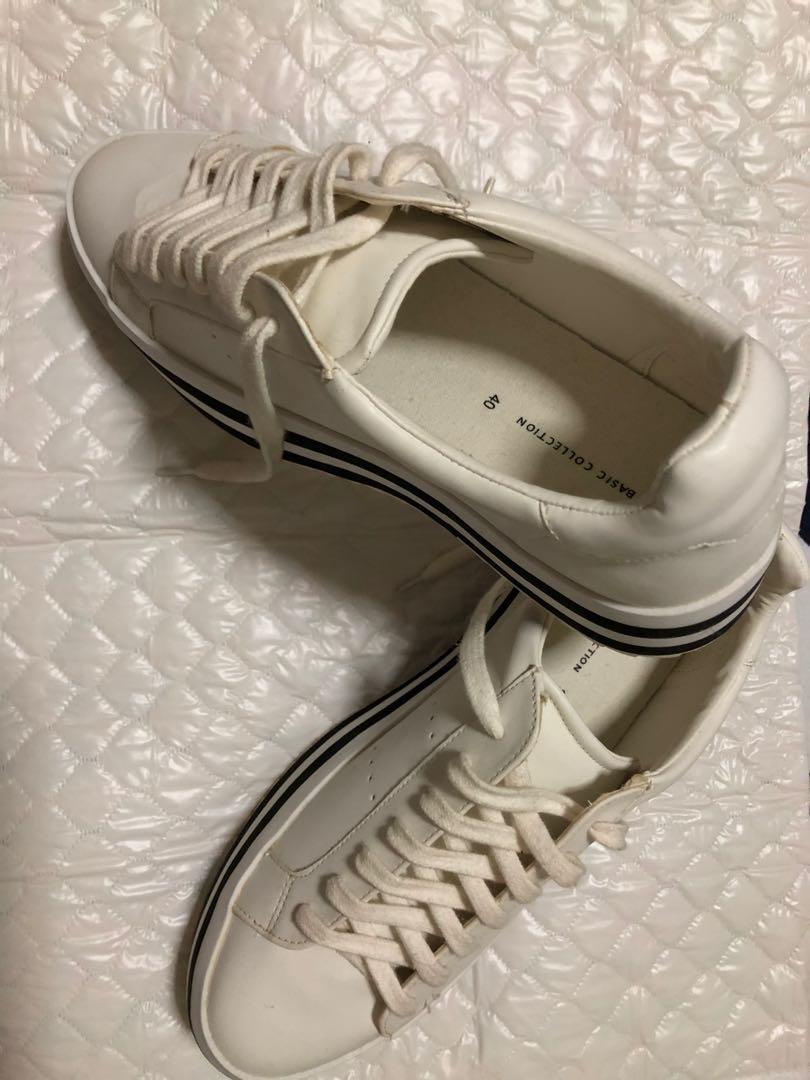 zara silver platform sneakers