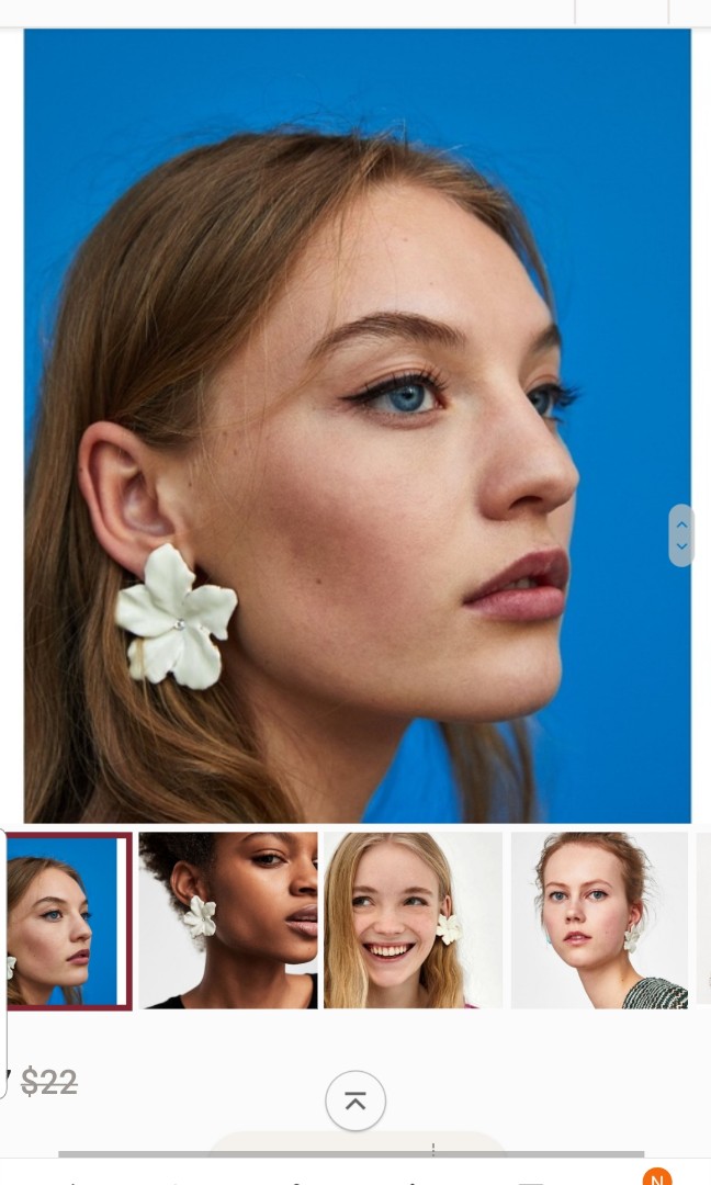white flower earrings zara