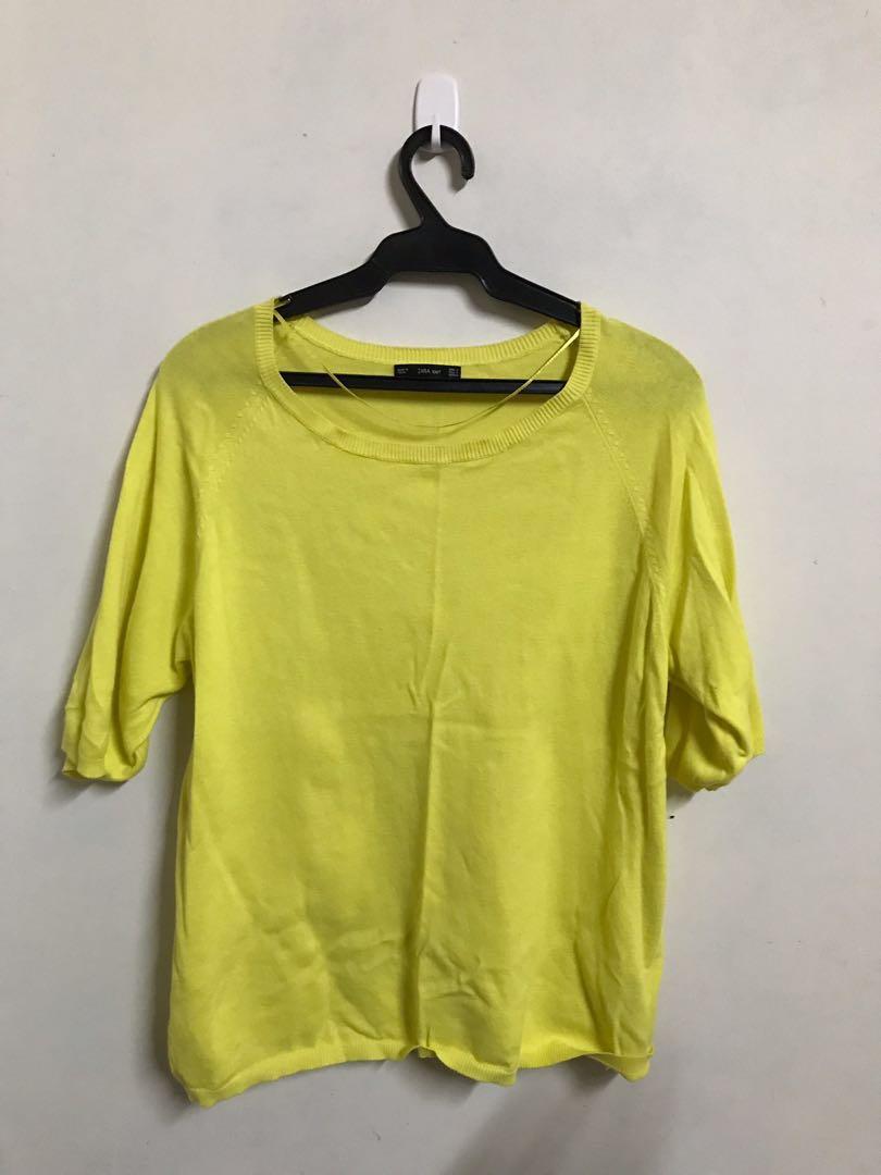 Zara Yellow Knot Sweater (Category: Others Tops) located in Quezon City. Submitted by hansc21 (Listing ID 225995534, Image 1). Description: 🌸 Very nice color 🌸 In good condition 🌸 Fits S-M frames .
