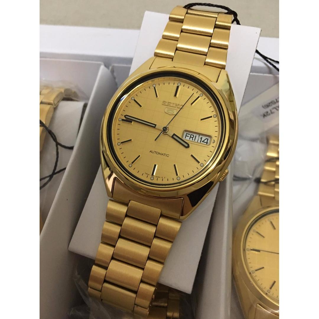 SEIKO 5 AUTOMATIC SNXL72K SNXL72K1 Gold Tone Dial Stainless Steel SNXL72 K Carousell