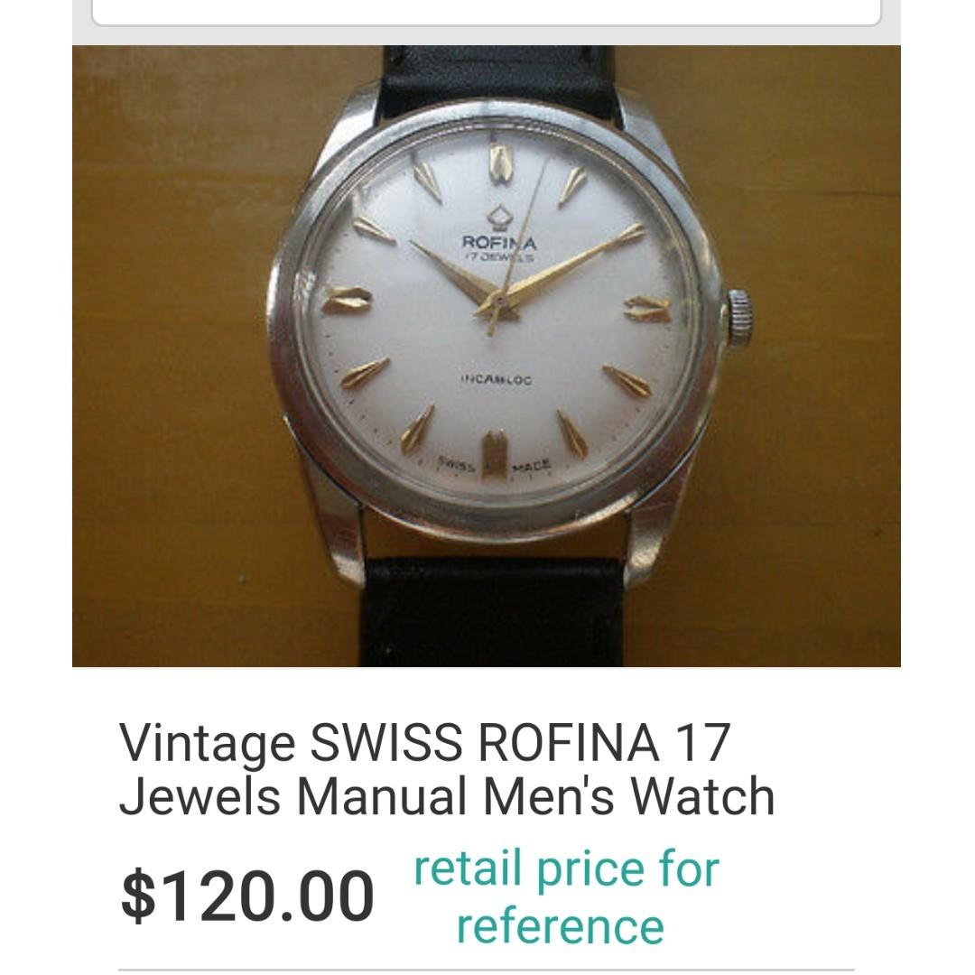Antique Branded Rofina Watch 21 Jewels, Women's Fashion, Watches