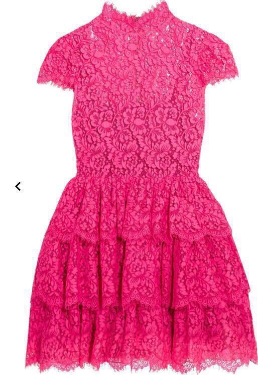 Authentic Alice + Olivia Fushia Pink tiered lace mini dress, Women's  Fashion, Dresses u0026 Sets, Dresses on Carousell