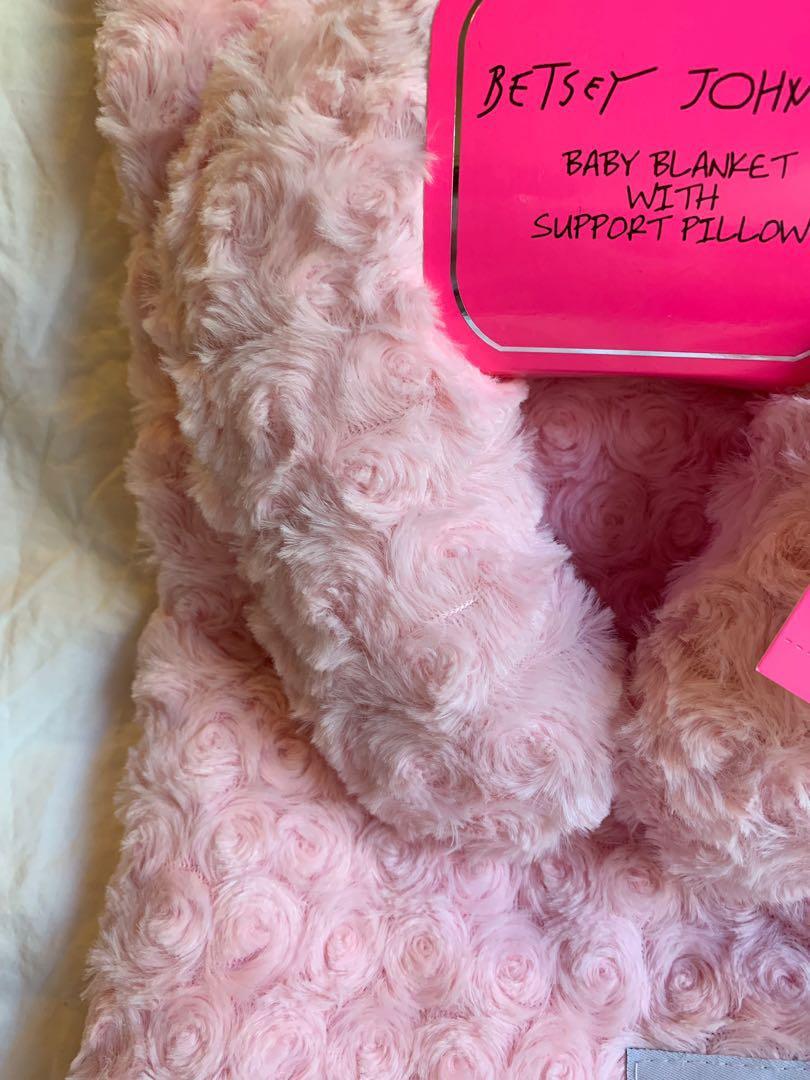 Betsey johnson baby blanket with support pillow deals