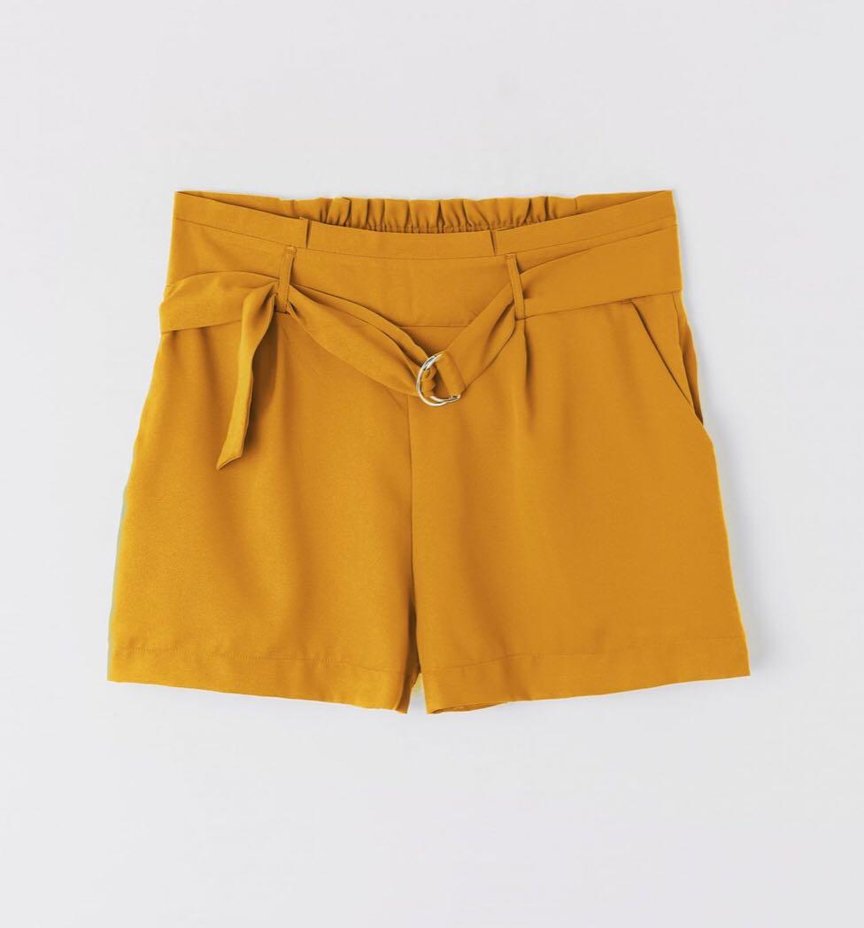 yellow paper bag shorts