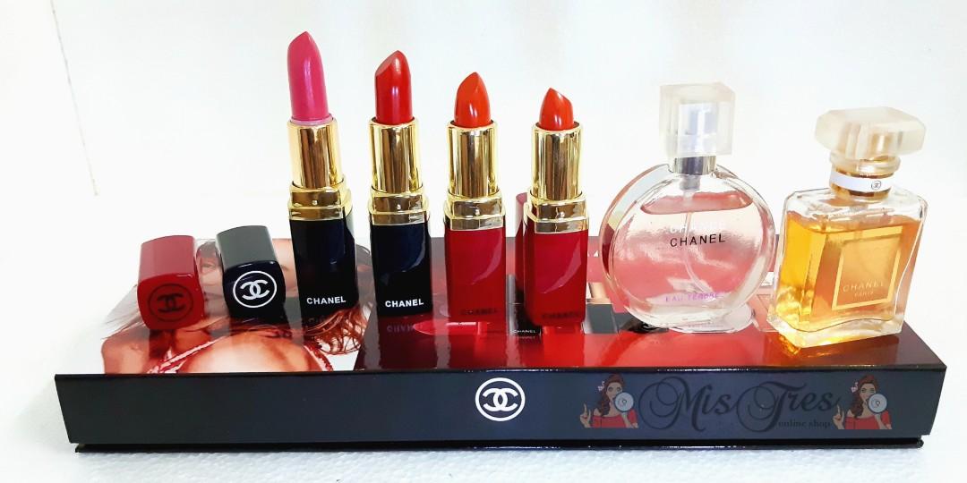 Chanel perfume lipstick gift set