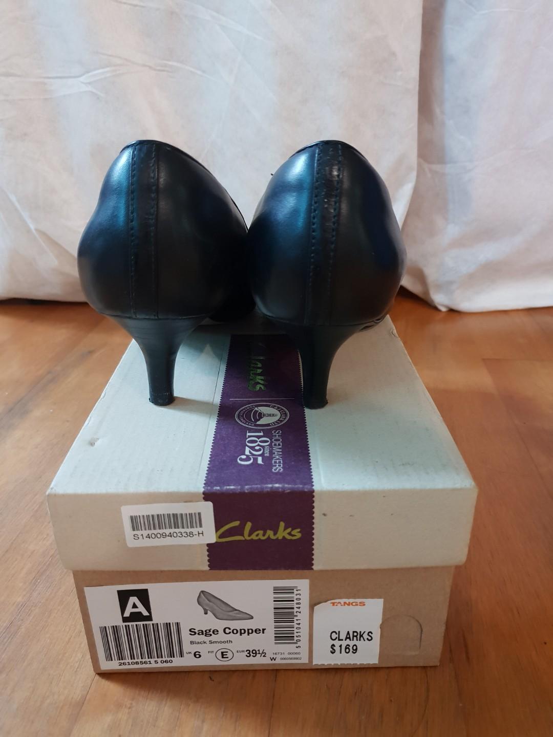 Clarks Sage Copper Heels Black Smooth leather