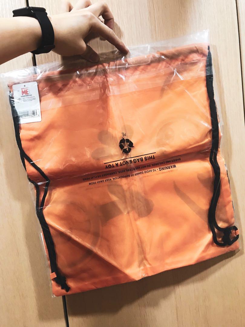 Drawstring Bag (Category: Bags & Wallets) located in Singapore. Submitted by amandaaaaaaaaa (Listing ID 225996031, Image 2). Description: Minion Drawstring Bag - brand new - orange in color .