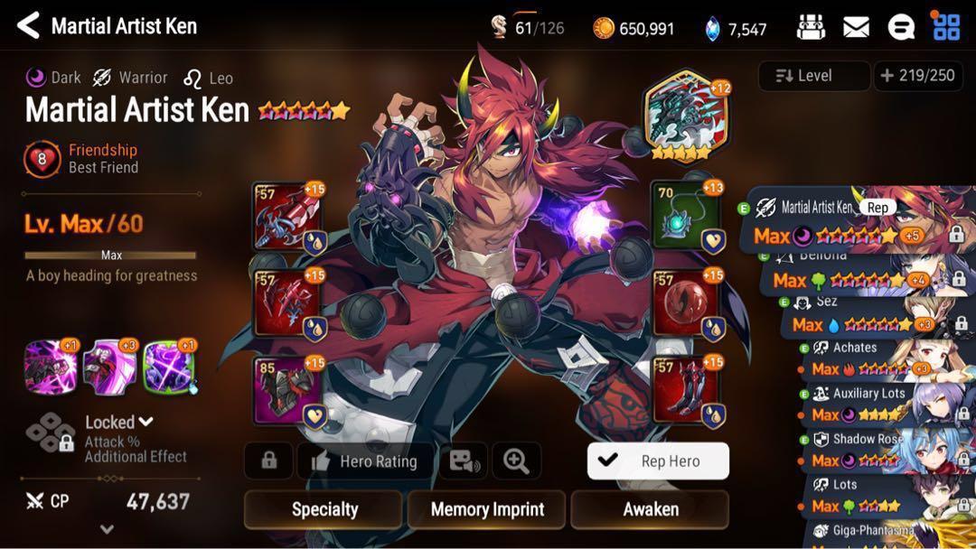 Epic Seven Account With Ml Ken Ml Rose Bellona Sez Chloe Ken Asia Toys Games Video Gaming Others On Carousell