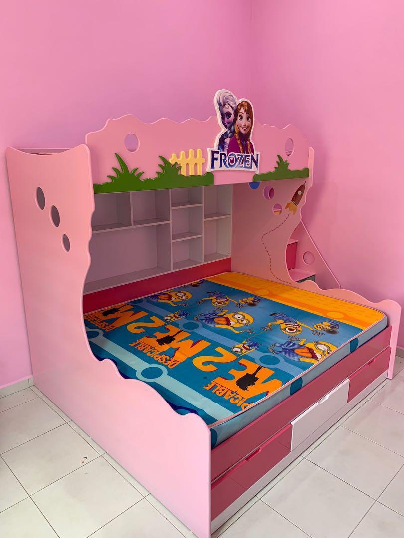 Frozen Theme Bunk Bed Home Furniture Furniture On Carousell