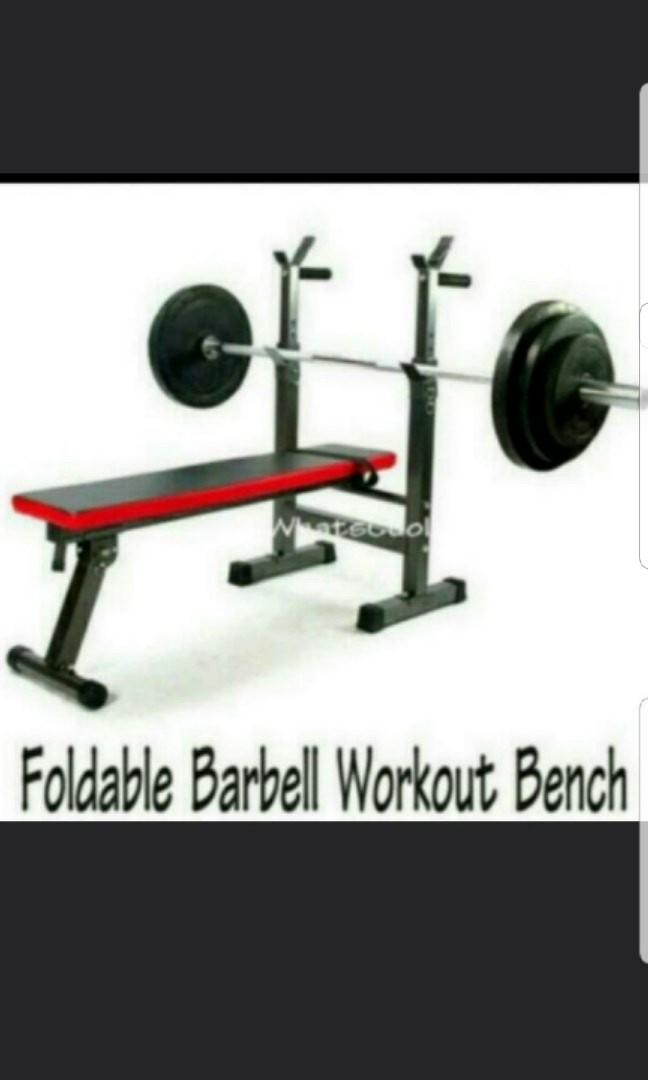Heavy Duty Foldable Barbell Workout Bench On Carousell