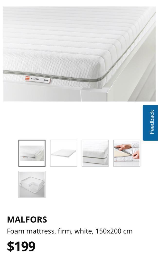 Ikea Foam Single Mattress Malfors Furniture Beds Mattresses