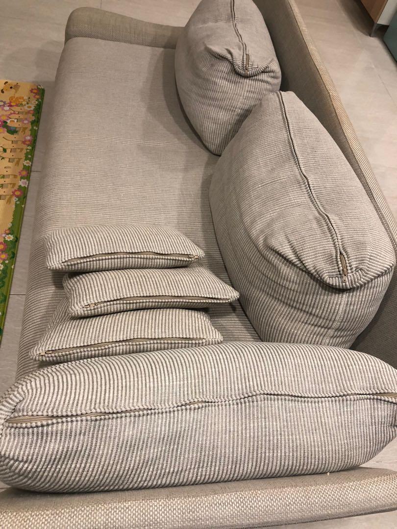 Kasha 3seater sofa (Grey) 205 x 85 x 65cm, Furniture & Home Living