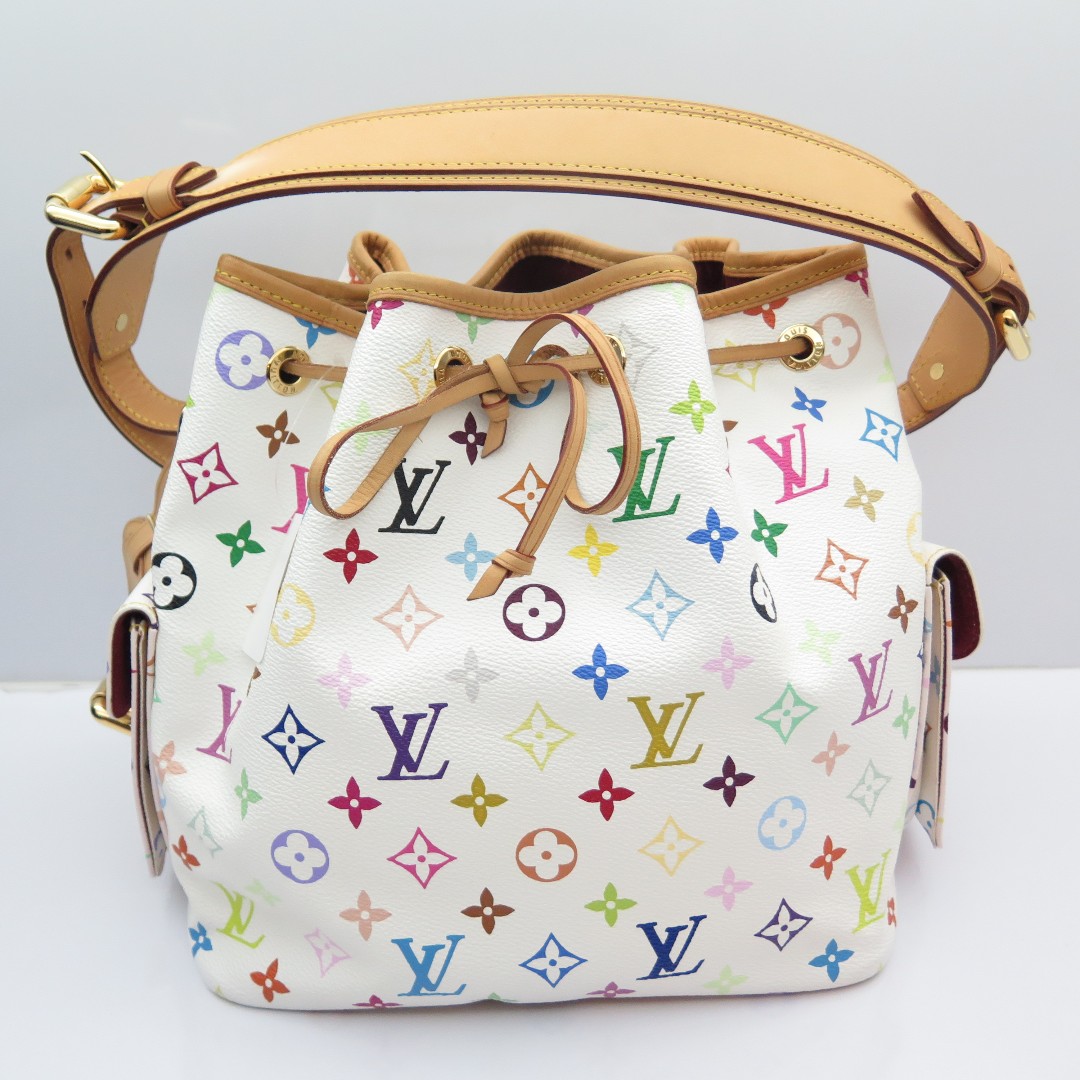 LOUIS VUITTON Multicolor Petit Noe Shoulder Bag White M42229 LV