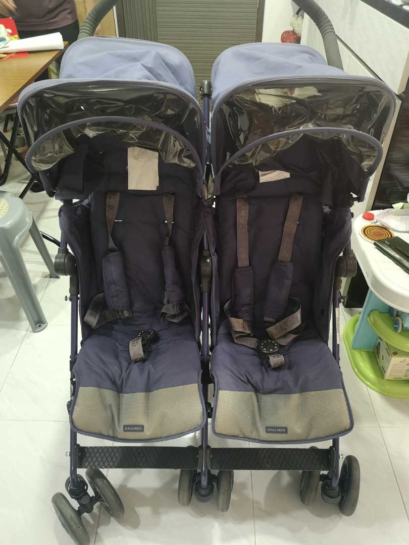 Maclaren Twin Stroller Babies Kids Going Out Strollers on