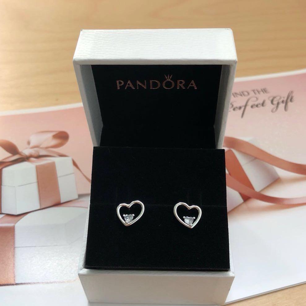 Pandora asymmetric store heart earrings