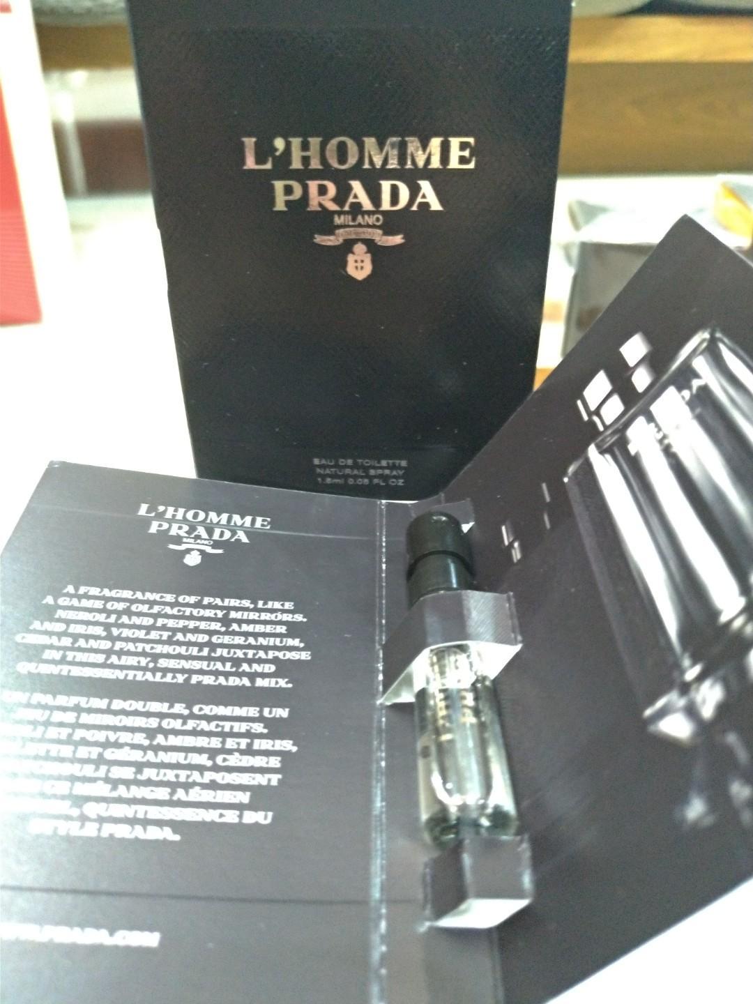 Perfume Samples: Prada L'Homme , Beauty & Personal Care, Fragrance &  Deodorants on Carousell