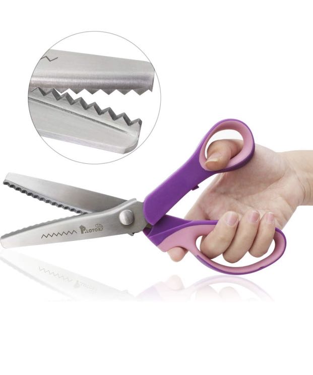 Pinking Shears, P.LOTOR 9.3 Inches Handled Professional Stainless Steel ...