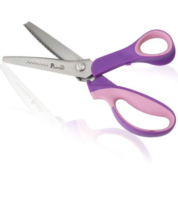 Pinking Shears, P.LOTOR 9.3 Inches Handled Professional Stainless Steel