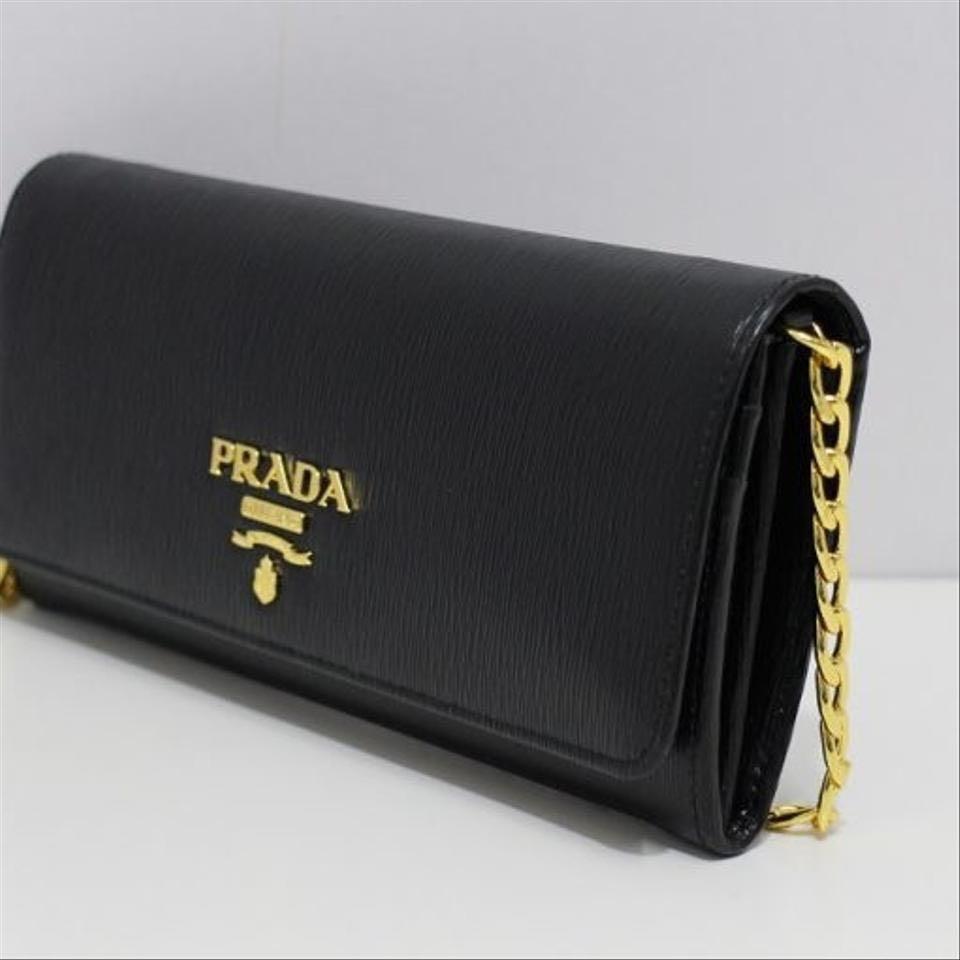 Prada Vitello Move Peonia Pink Leather Small Chain Wallet Crossbody Bag