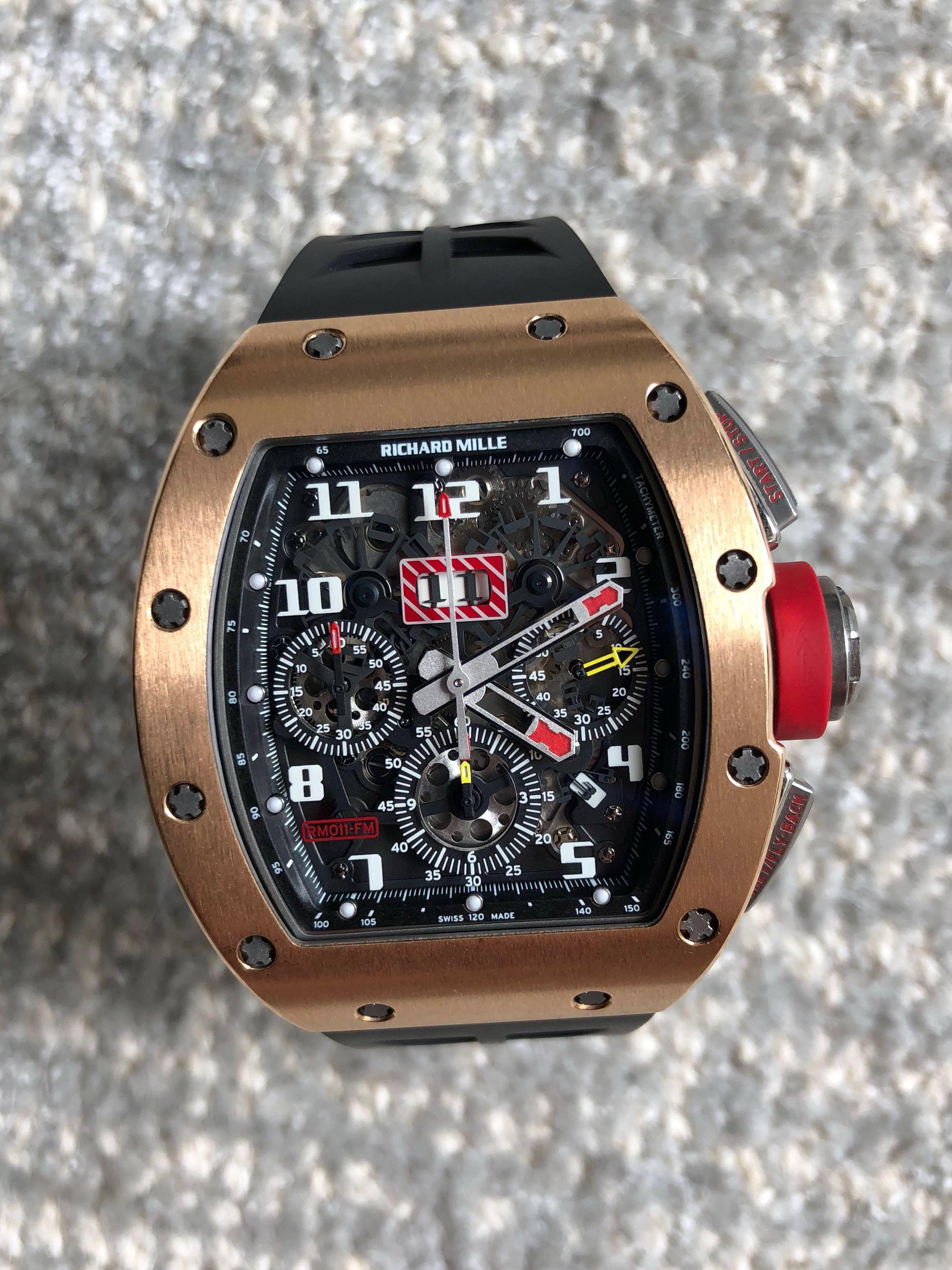 richard mille rm011 felipe massa rose gold