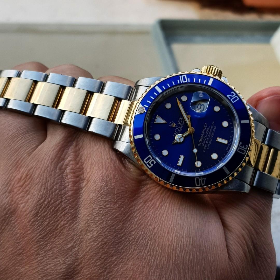 Rolex Submariner 16613 blue dial 18k 